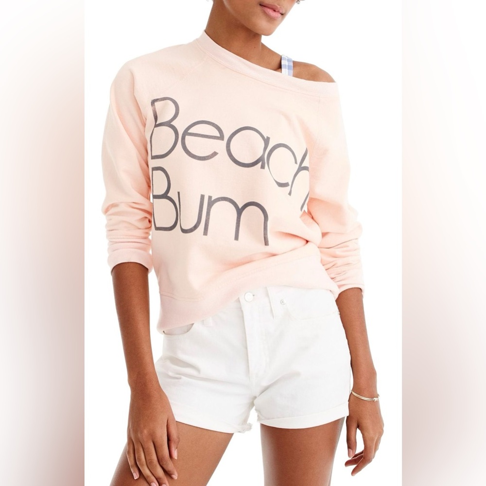J.CREW Beach Bum Sweatshirt in Sheer Apricot Size XXS